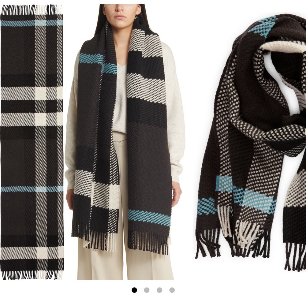 Burberry Jumbo Check Fringe Scarf - wool - NEW - Picture 1 of 4